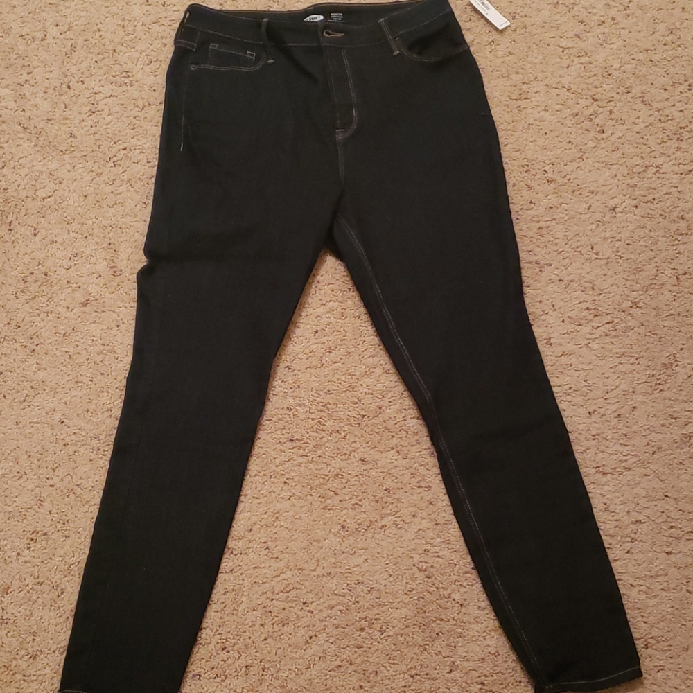 Dark wash old navy rockstar high rise super skinny